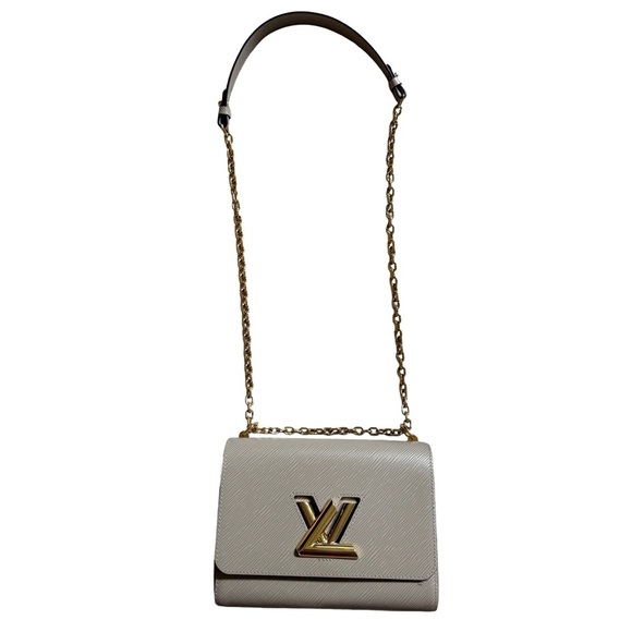 LOUIS VUITTON TAN “TWIST MM” EPI LEATHER CROSSBODY/SHOULDER BAG W/ GOLD HARDWARE - Picture 12 of 15